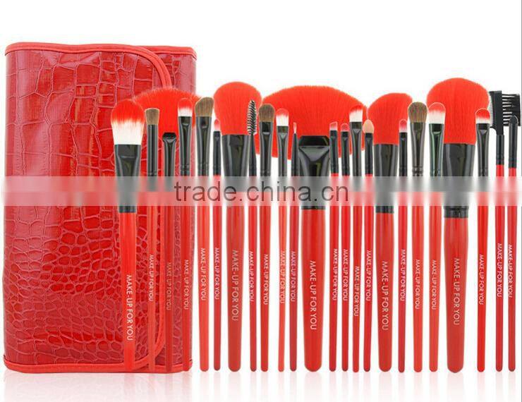 wholesale 24 pcs rose color professional makeup brush makeup brush set