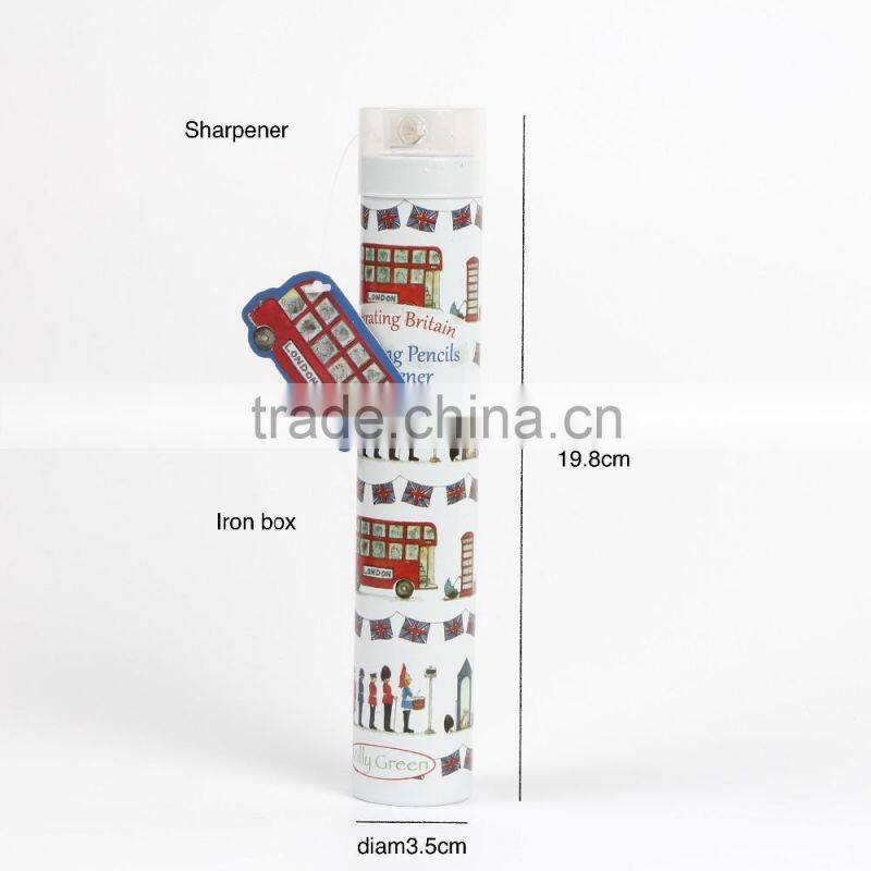 Wholesale Standard Pencils , 12 Colored pencils Sharpener in Britain Painting Iron box