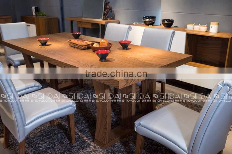 HOT SALE Walnut Veneer Modern Wooden Dining Table Set A-18RE