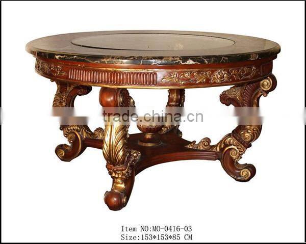 MO-0416-01 Leading antique furniture round table with glass top