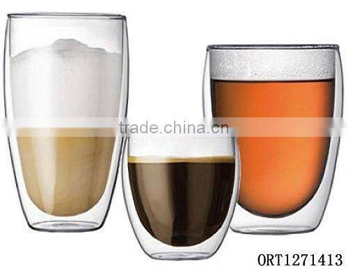 300ml 10oz double wall glass cup for iced tea