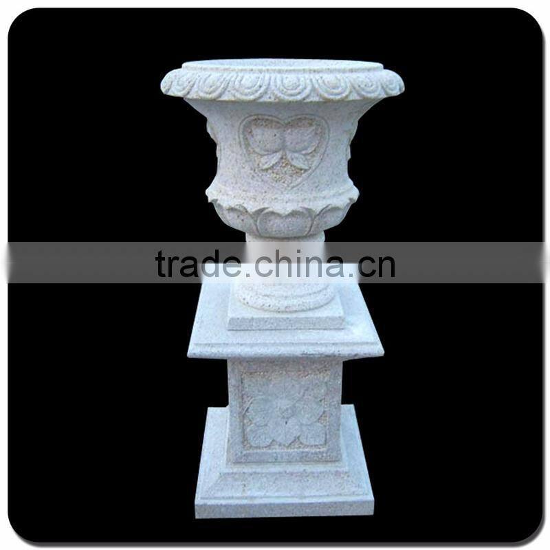 Cheap hand carving landscaping granite stone flowerpot for garden