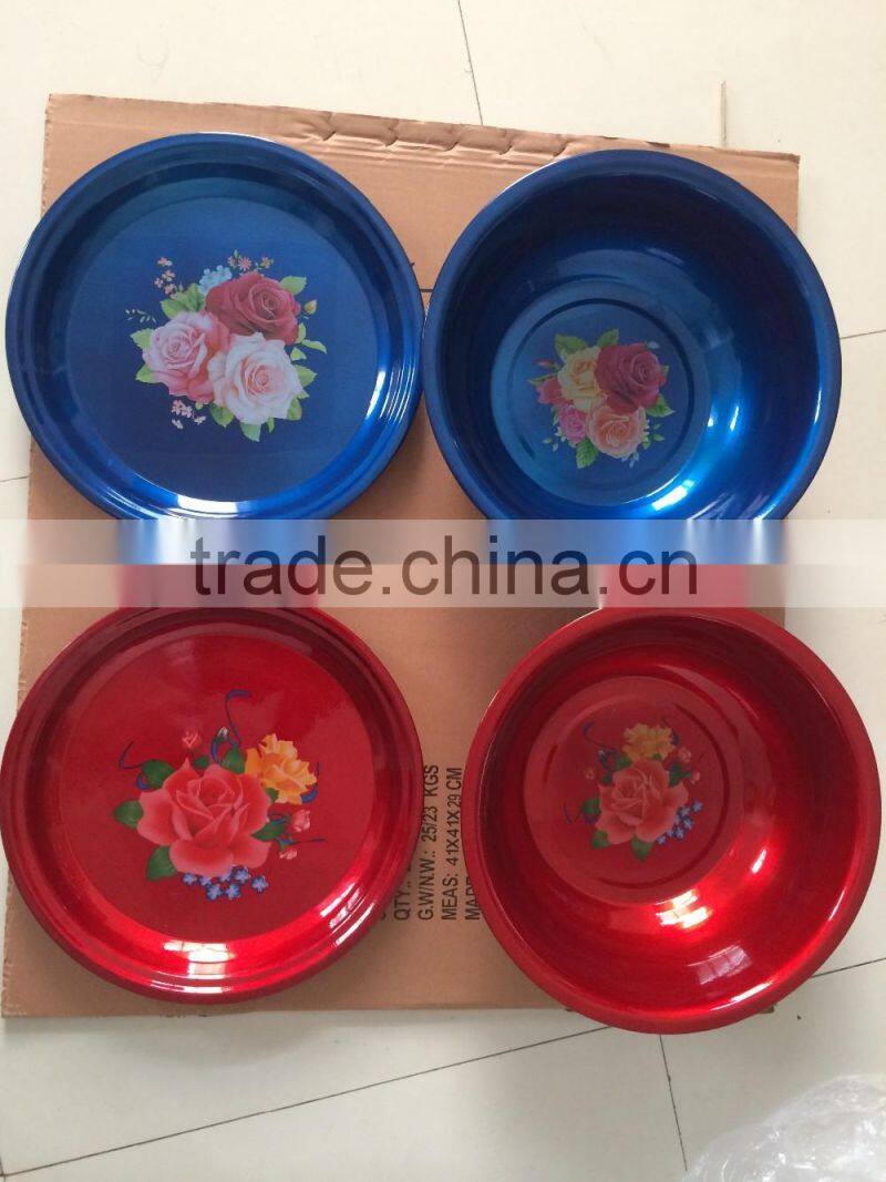 30.36.40cm Galvanised unbreakable color outdoor wash basin with cover