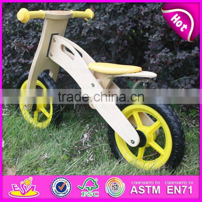 2016 high quality wooden kids bike ride toy, top fashon wooden kids bike ride toy W16C150