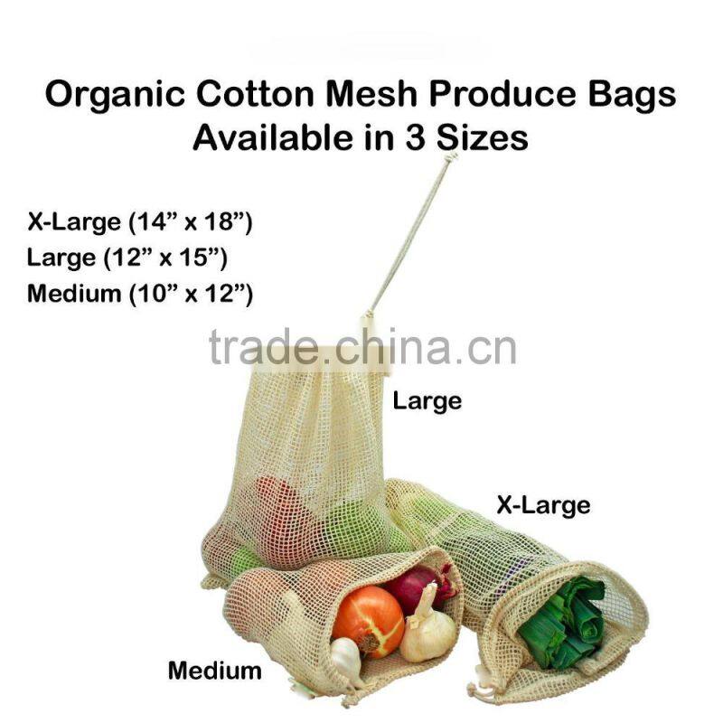Fruit Veagetable Organic Cotton Mesh Bags