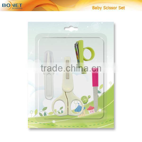 SBS0008 CE qualified 3-1/2'' baby infant scissors with transparent cover