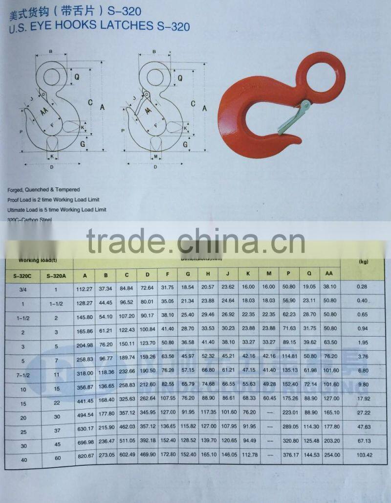 Red Painted Latches S320 Eye Hook