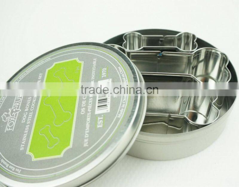 47096 3pcs dog bone stainless steel cookie cutter set