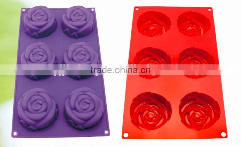 6PCS Rose shape Silicone cake mould baking mould/Silicone cake tools