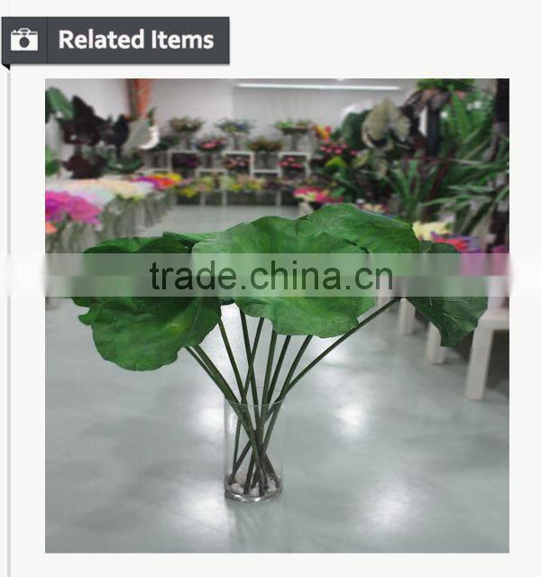 Real touch PU artificial flower accessory dried lotus leaves pond leaves