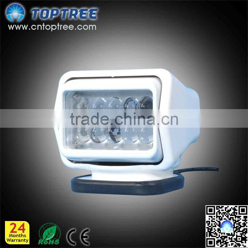 Waterproof ip68 Powerful 50W CREE 12V 24V Military Portable led marine remote searchlight