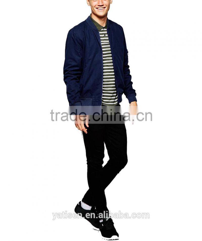 2015 new short-sleeved Mens Polo, Slim Korean version of the double-neck stripe Polo-shirts