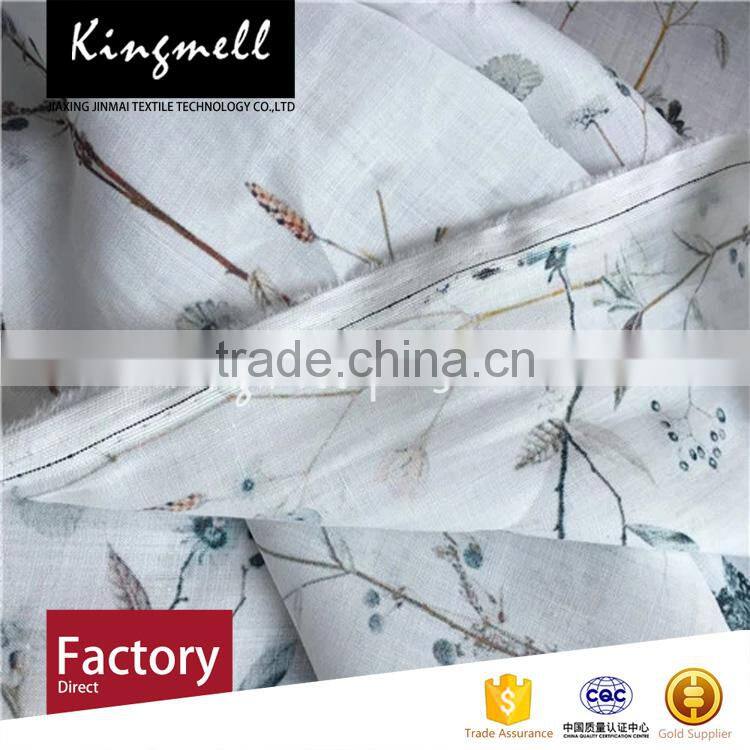 Custom plain colour printed 100% ramie fabric for clothes