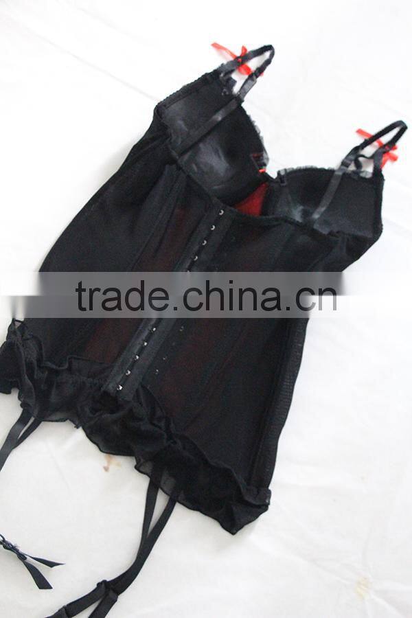 Butterfly knot girl nighty sexy night lingerie corset for ladies and girls