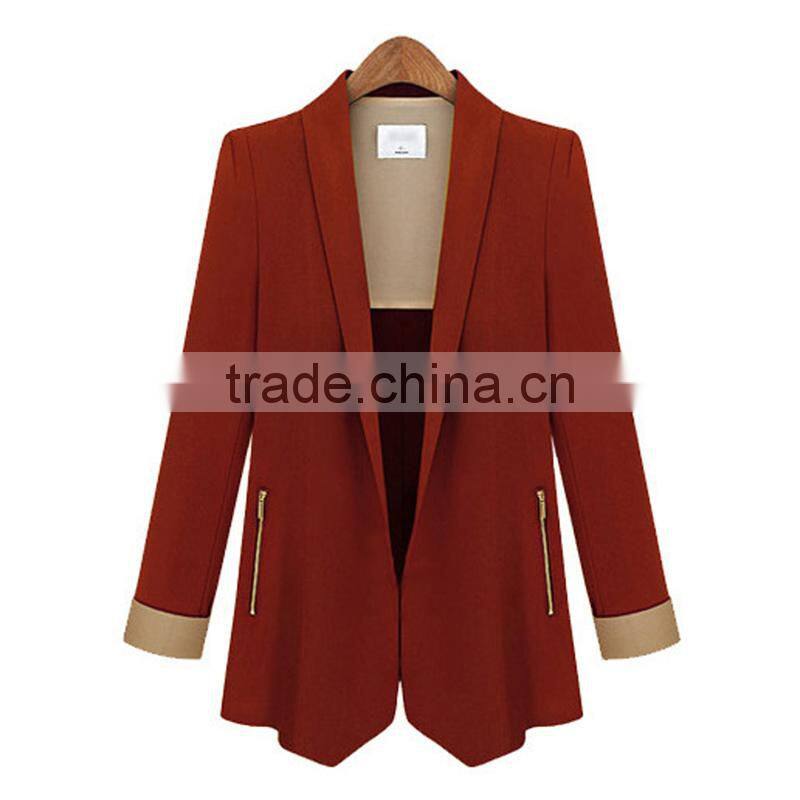 2015 new model ladies elegant good quality Classic look office wear workwear half sleeve formal jacket