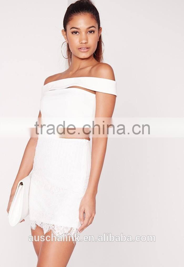 cheap price white lace bodycon sexy girls mini skirt