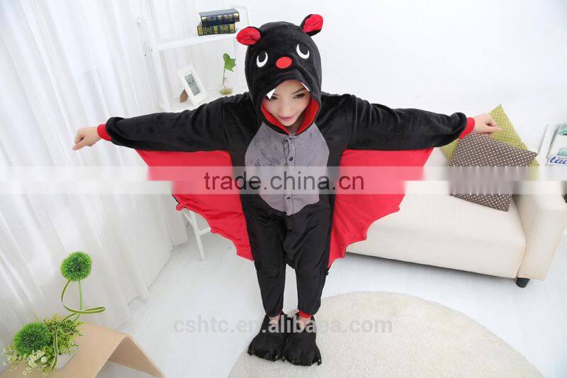 flannel cartoon adult animal jumpsuit animal pajamas jumpsuit bat design