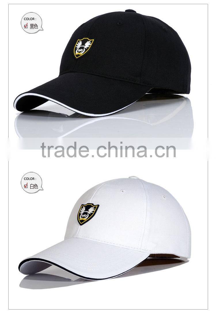 Navy blue 7*7 100%cotton brush cotton cap in high qualtity with embroidered logo