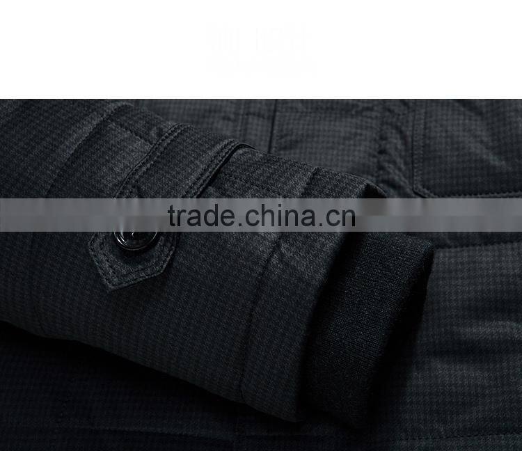 Man Stand Collar Long Padding Casual Jacket