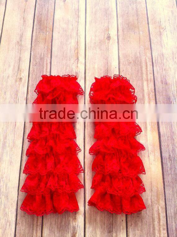 Customize Children Birthday Socks Baby Girl Lace Leg Warmer Ruffle Leggings