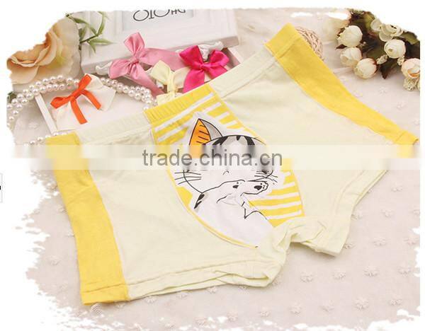 Lovely design fashion and comfortable printed lovely cartoon children boxer underwear for girls