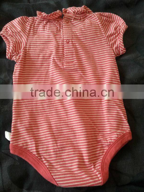 Fashion Hot Summer Stripe Red Baby Girl Bodysuits