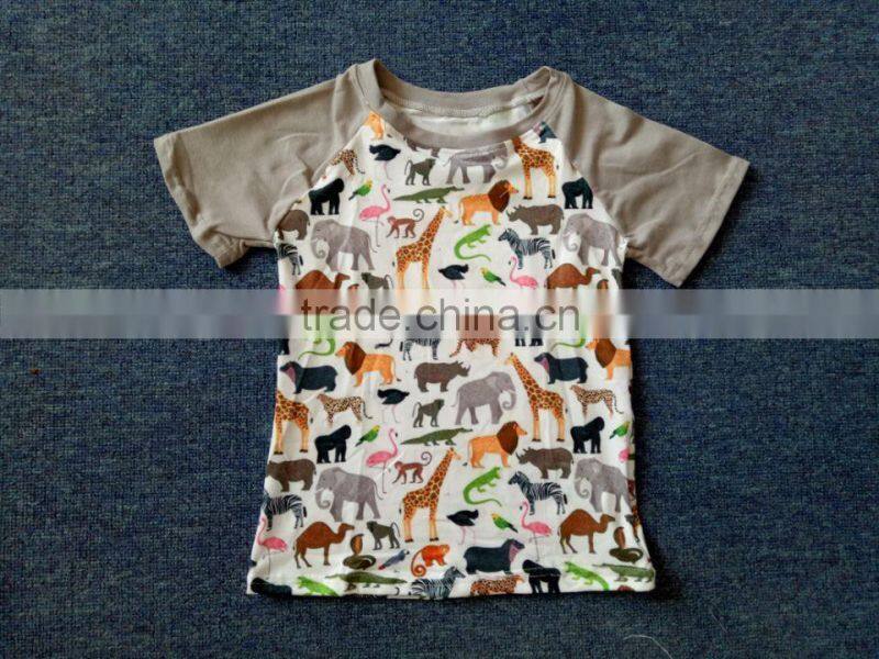 Bulk whoelsale raglan shirt customized design children's zoo raglan shirts for kids raglan