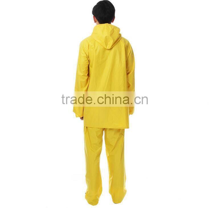 superior quality yellow fashion PVC waterproof suits raincoat