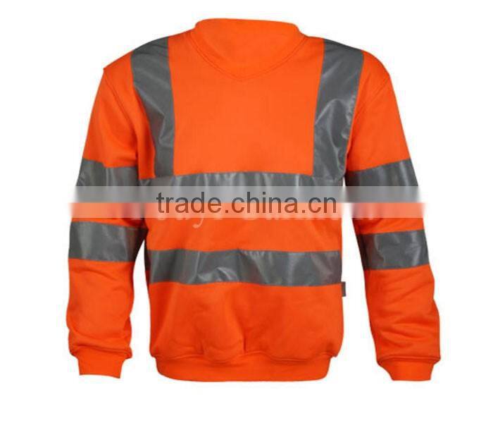Hi-Vis pure cotton orange reflective tape workwear sweatshirt
