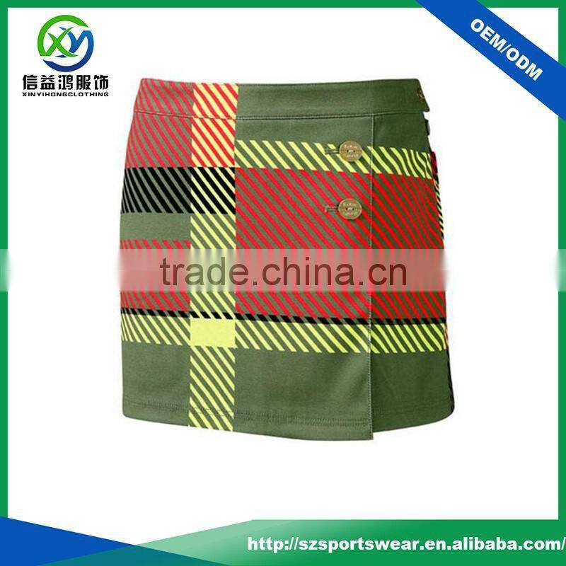 Custom brand quality contrast color quick dry ladies sports skirt, golf short skirt