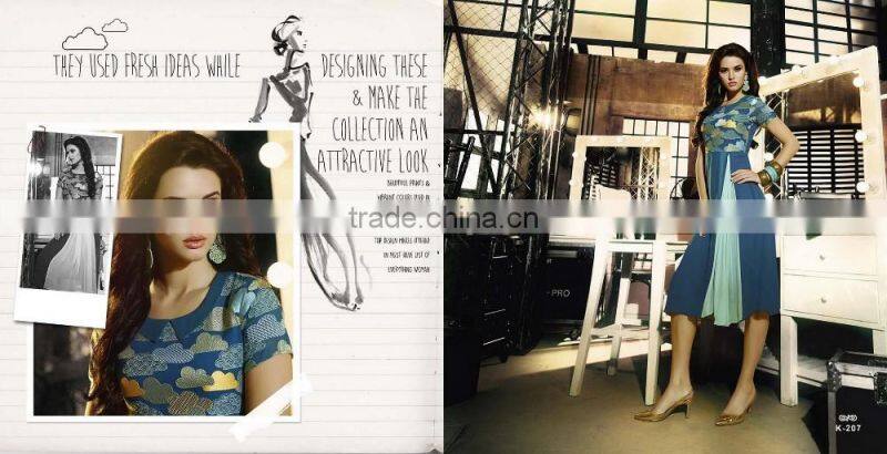 Grey color on embroidery design Bliss Charm Designer Kurtis