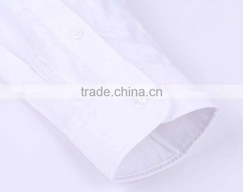 2017 white Oxford long sleeve button-down collar casual shirt for men