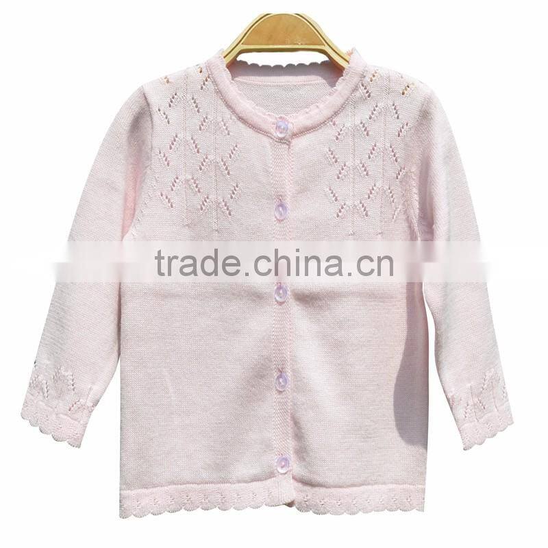 Wholesale Long sleeves Round Neck High Quality Girl Sweater Cardigan