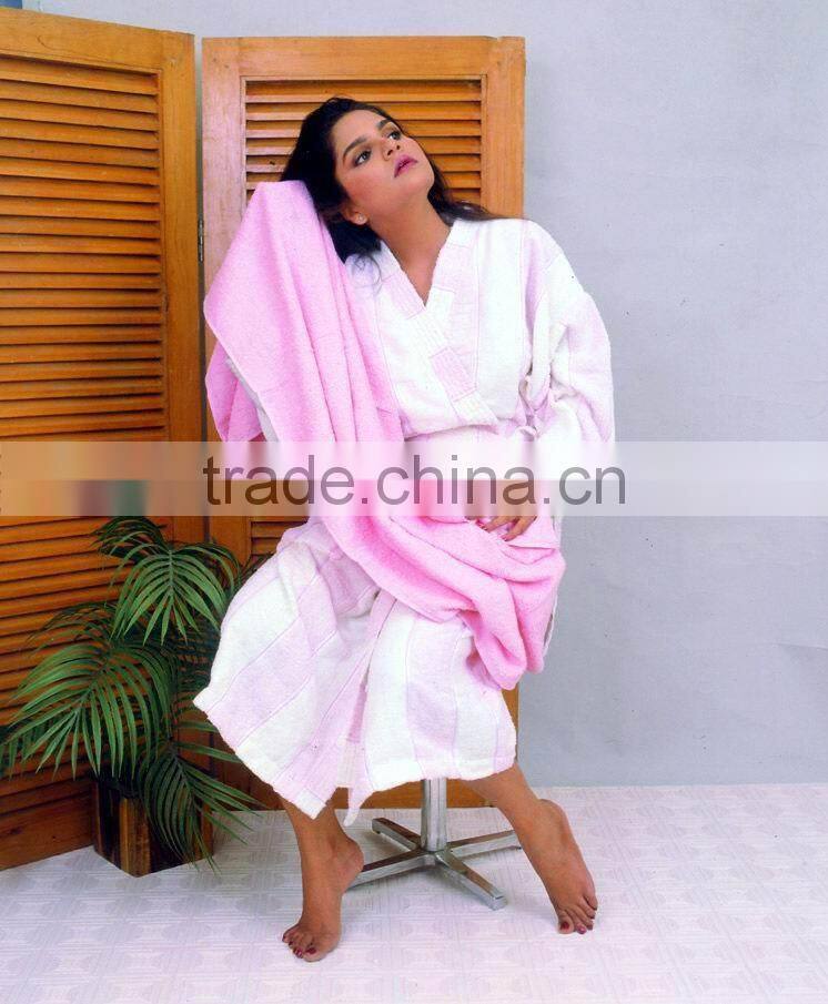 Pakistan Fashion Design men 100% Cotton Bathrobe