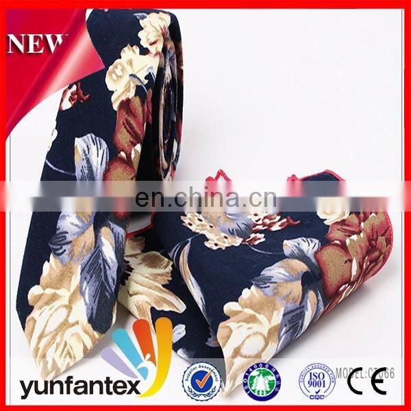 2017 latest new fashion cotton costom print design tie