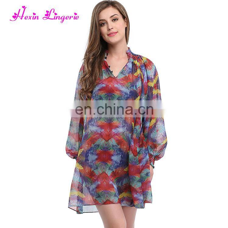 Wholesale Long Sex Off Shoulder Long Sleeve Women Beach Dress