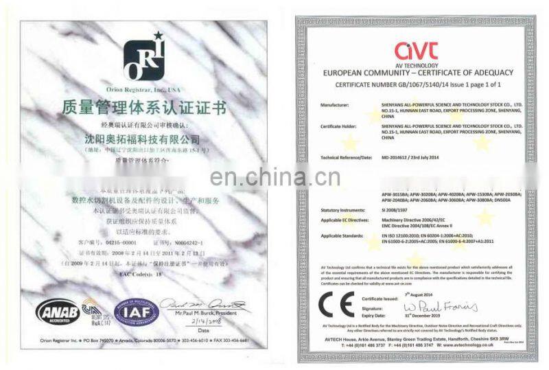 APW Water jet Cutting Machine for Sale