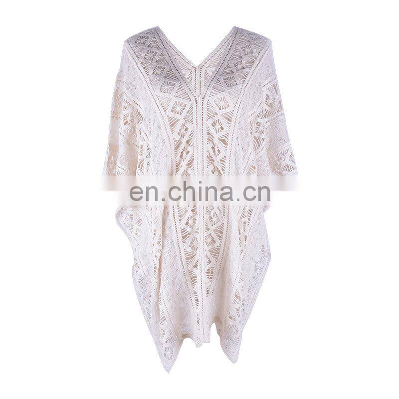 White Knitted Beach Cover up dress Tunic Long Pareos Bikinis Beach Dress Cover UP Swim Cover up Beachwear
