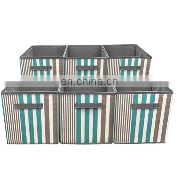 Square home organizer clothes storage box foldable fabric folding storage box
