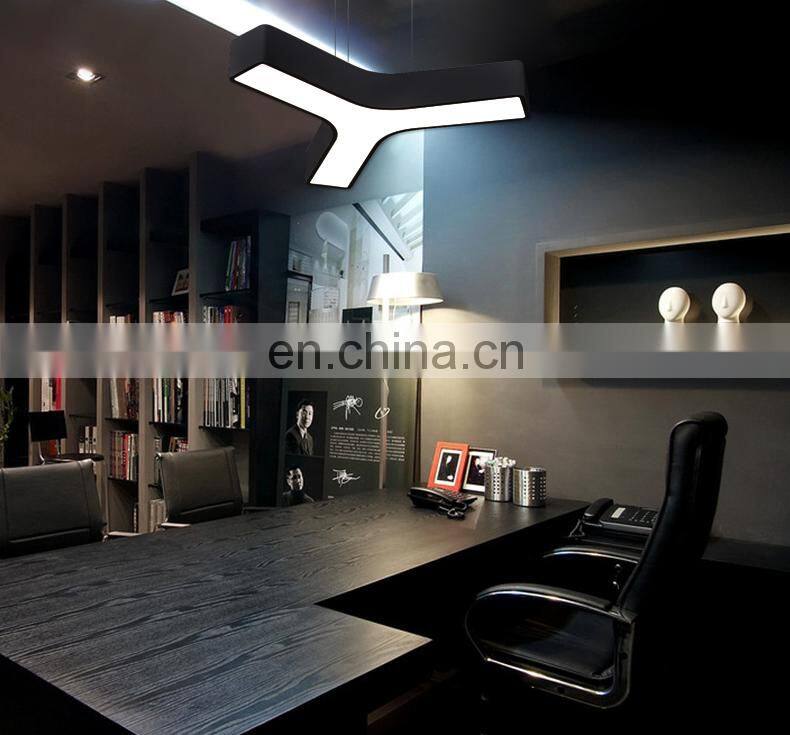 2018 New Design Geometric Y shape Iron LED Ceiling Hanging Light Modern Bar Meeting Room Office Chandelier