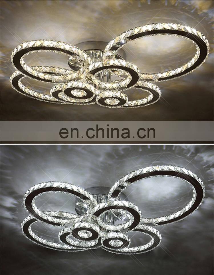 LED ring crystal living room lamp light luxury ceiling lamp simple modern creative luxury lamps