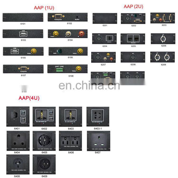 Golden brushed Stainless Steel Electrical Floor Power Data Mounted Outlet socket box