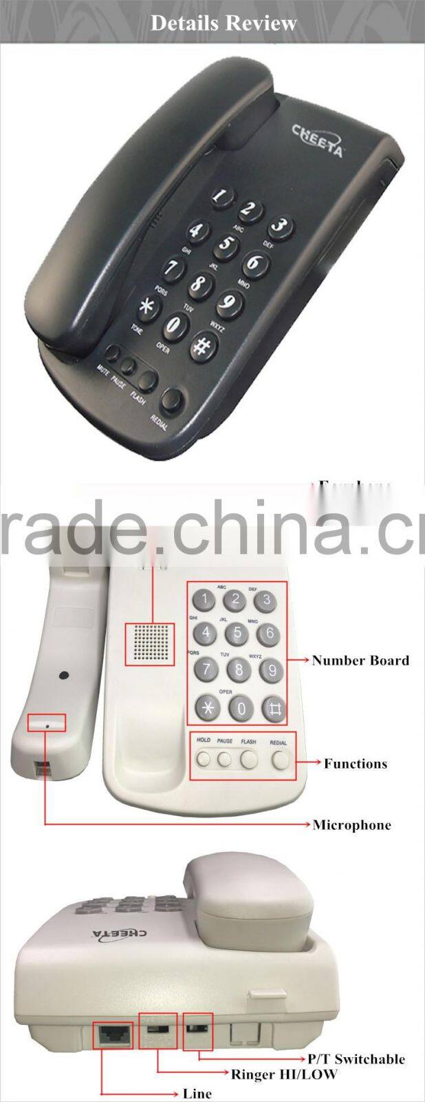 2016 New corded telephpone handset for home