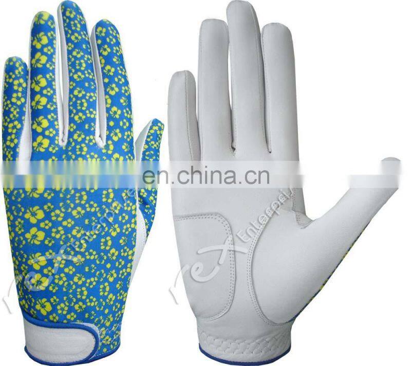 Custom Printed Comfortable Leather PU Golf Gloves