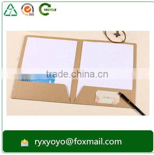 china wholesale advsertising kraft paper file folder with pcokets