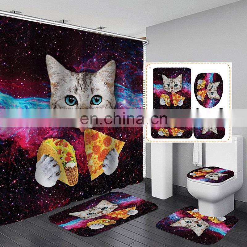 Luxury Famous Brand Latest Linen Custom Bathroom Shower Curtain and Rugs