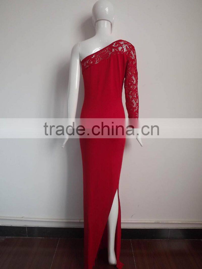 Ladie fashion dress Long Sleeve evening dress sexy free prom dress
