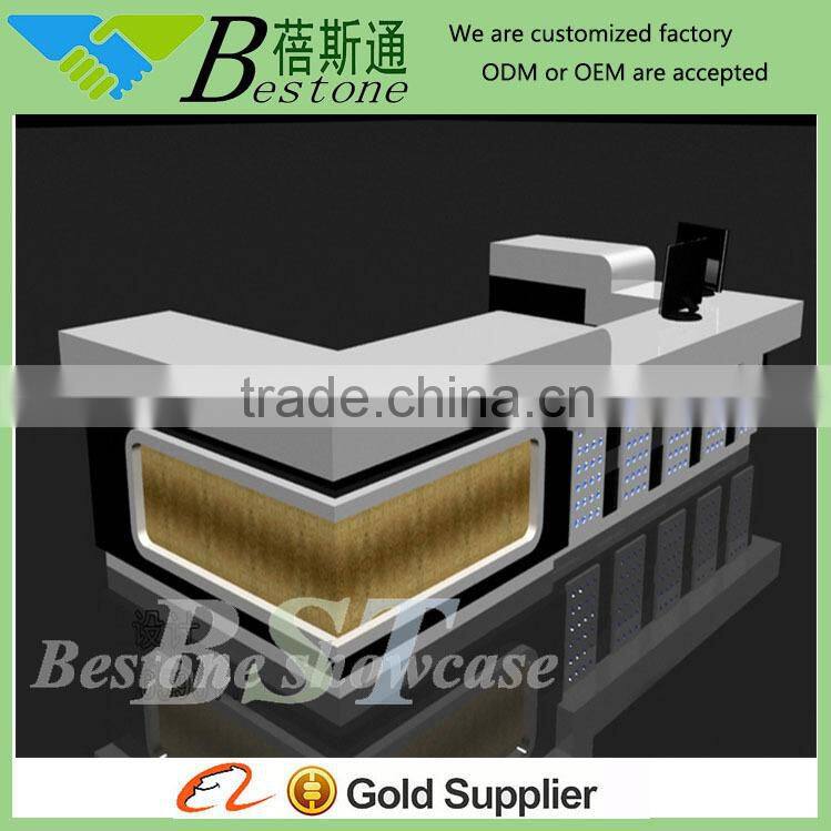 high quality modern wooden cash counter table design for retail store