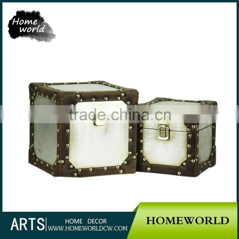 S/2 popular low MOQ durable natural wooden storage tool box