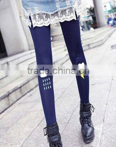 fashion winter flower embroidery women leggings